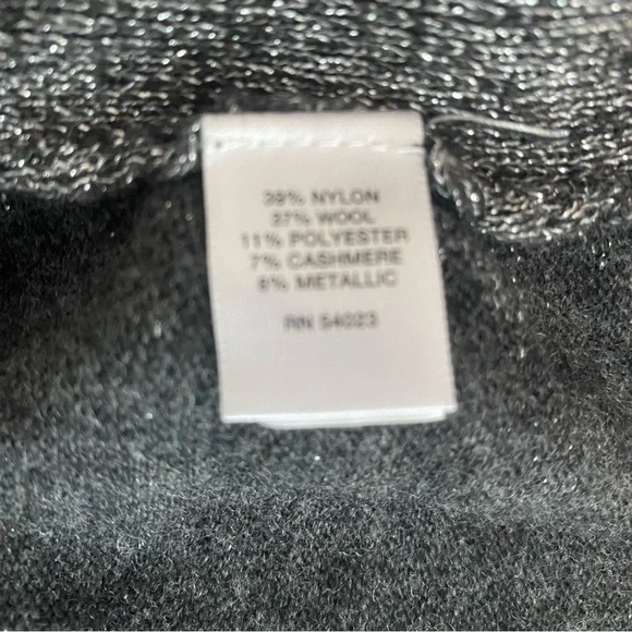 BANANA REPUBLIC GRAY WOOL CASHMERE METALLIC BLEND LONG SLEEVE SWEATER SI… - Picture 2 of 4